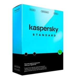 Kaspersky Standard logo black box with above pista