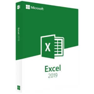 Microsoft Excel 2019 image with excel green lines and white and green box