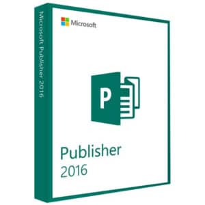 Microsoft Publisher 2016 Product green folder with white box with green border