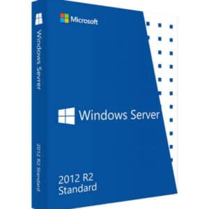 Microsoft Windows Server 2012 R2 Standard with a blue and white box with text