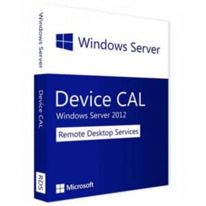 Windows Server 2012 RDS Device CAL logo with a blue and white box with text