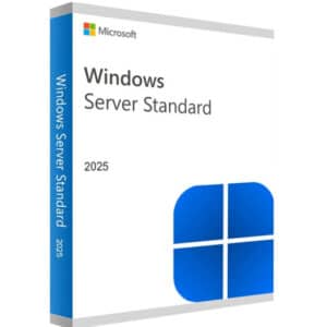 Windows Server 2025 Standard logo with a blue box with grey squares