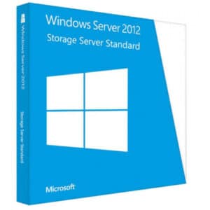 Windows Storage Server 2012 Standard with a blue box with white squares on it