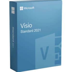 Visio Standard 2021 dark blue and white text inside the box